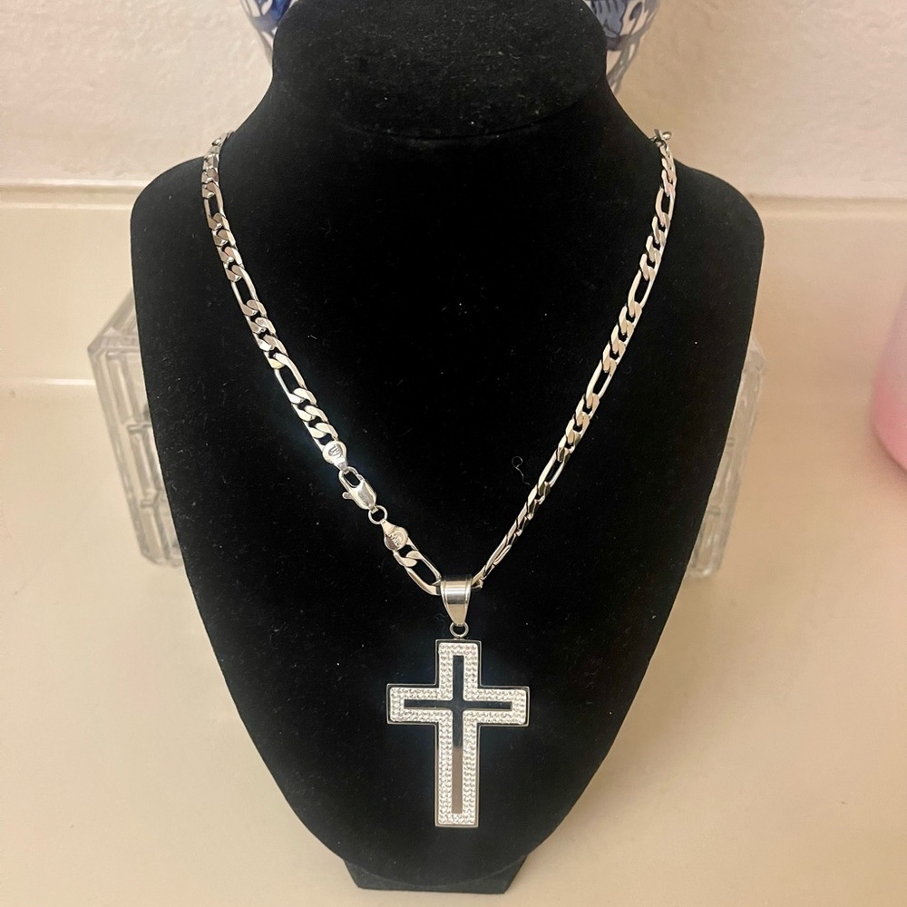 Silver Cross Pendant Necklace